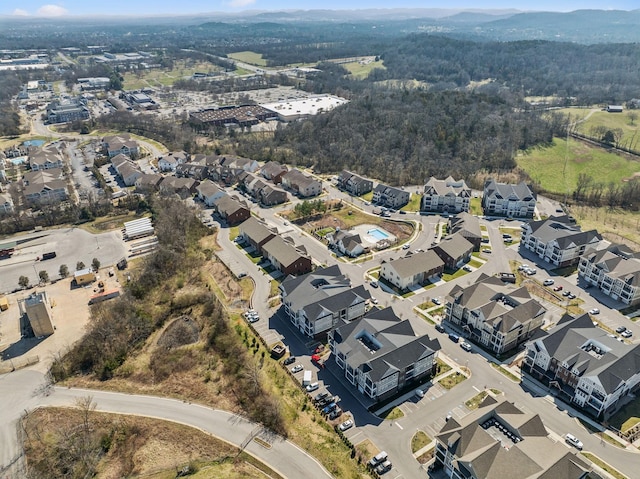 aerial view with a residential view