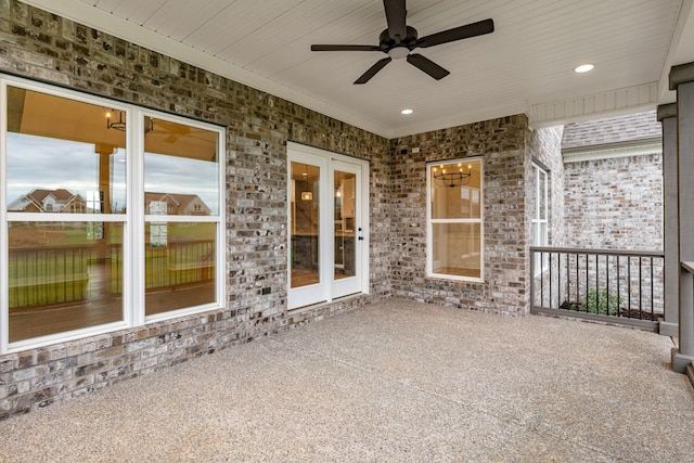 view of patio / terrace with a ceiling fan