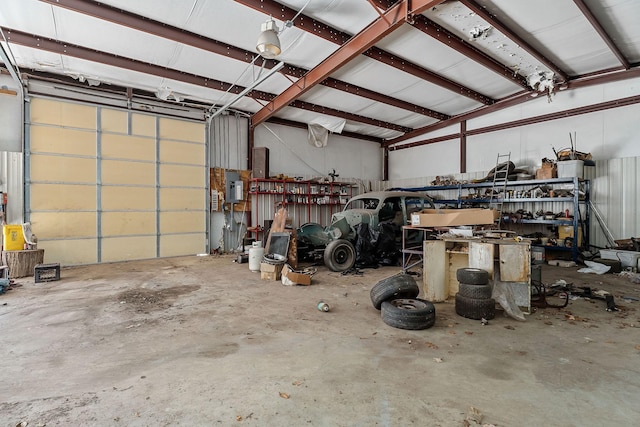 garage featuring electric panel