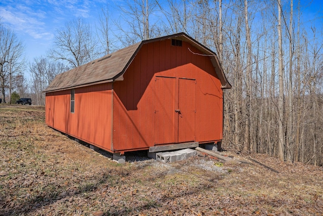 view of shed