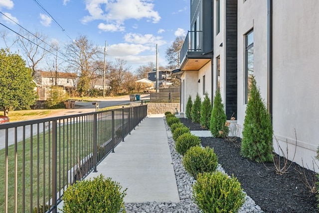 view of yard with fence