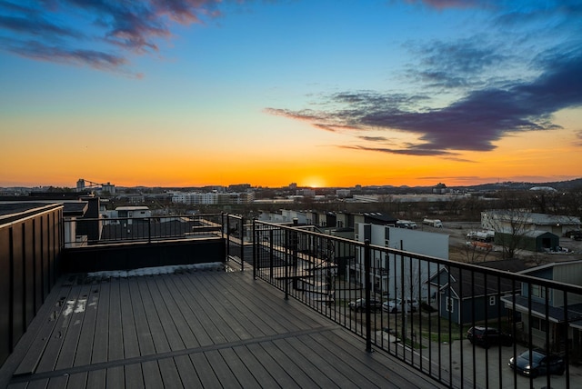 view of deck at dusk