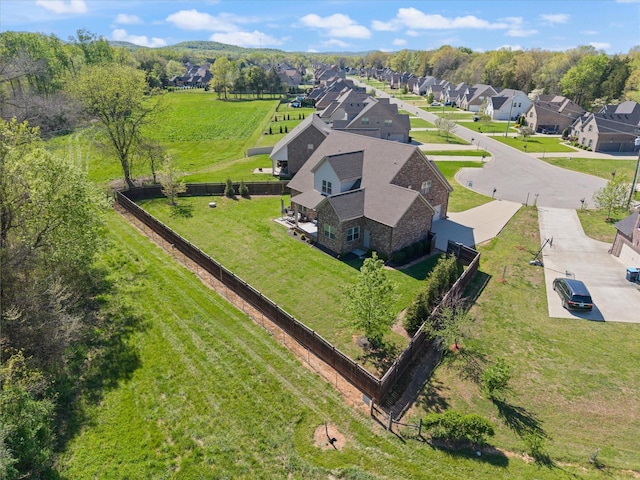 aerial view featuring a residential view