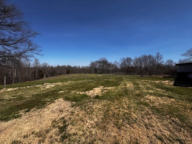 view of yard with a rural view