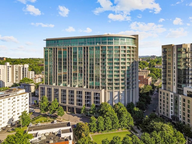 view of building exterior with a view of city