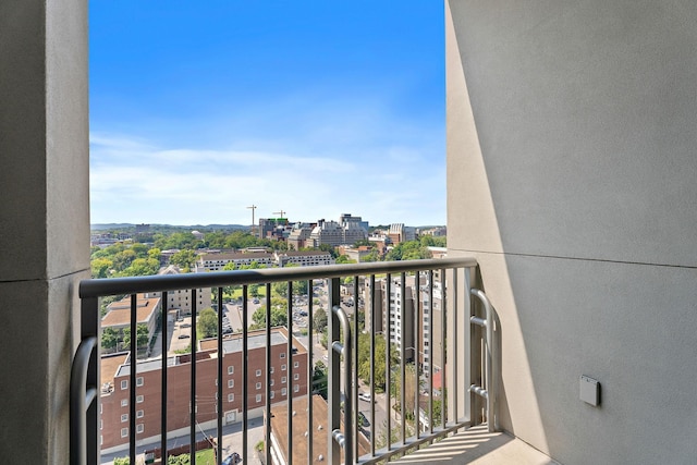 balcony featuring a city view