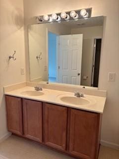 full bathroom featuring a sink and double vanity