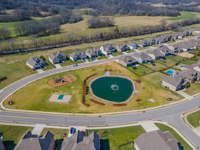 aerial view with a residential view