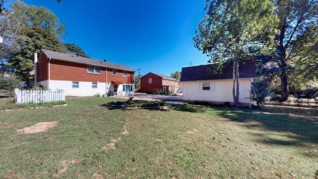 view of yard with a patio and fence