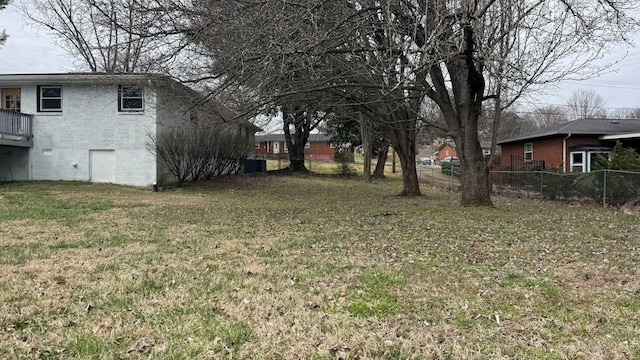 view of yard with fence