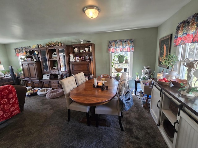 dining room with carpet flooring