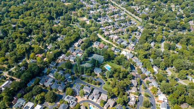 bird's eye view with a residential view