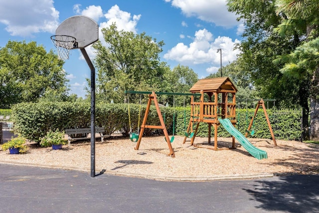 view of community jungle gym