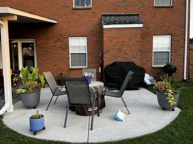 view of patio / terrace with area for grilling and outdoor dining space