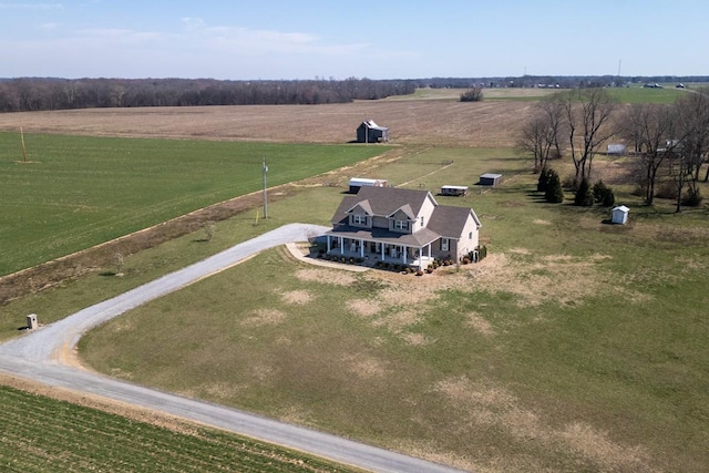 aerial view with a rural view