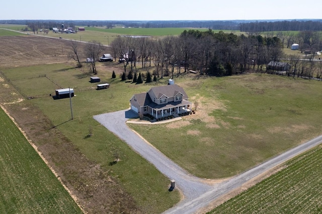 aerial view with a rural view