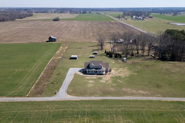 drone / aerial view with a rural view