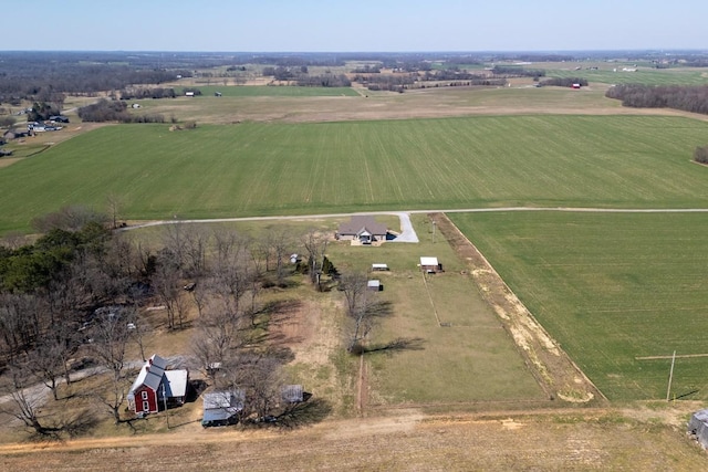 aerial view with a rural view