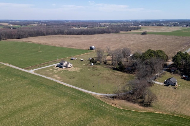 bird's eye view with a rural view