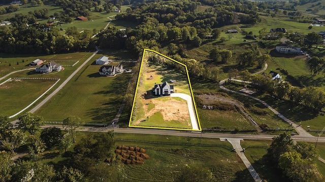 bird's eye view featuring a rural view