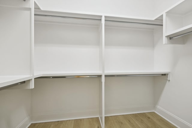 walk in closet featuring light wood-style flooring