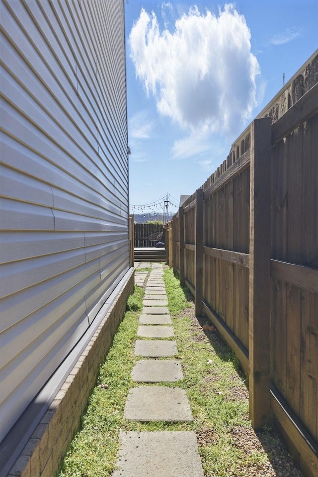 view of yard featuring fence