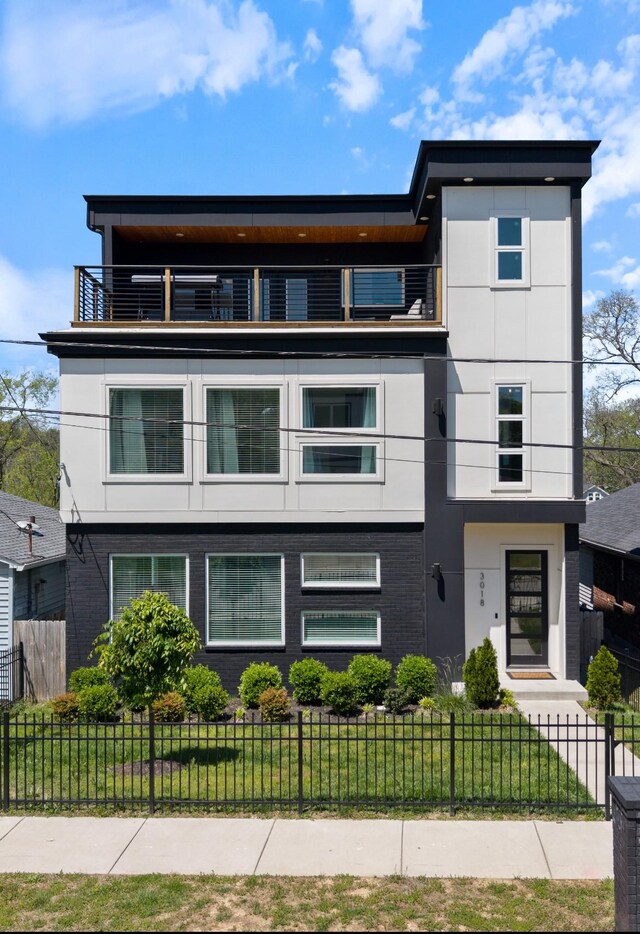 3018 Indiana Ave, Nashville, TN 37209 - modern home with a balcony and stucco siding