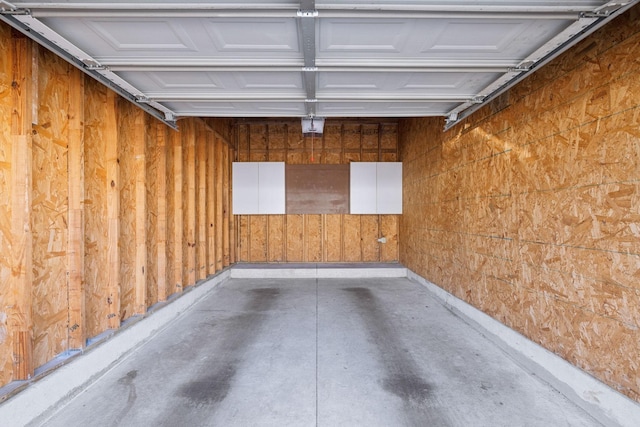 garage with wooden walls