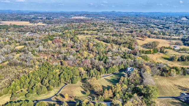 drone / aerial view featuring a view of trees