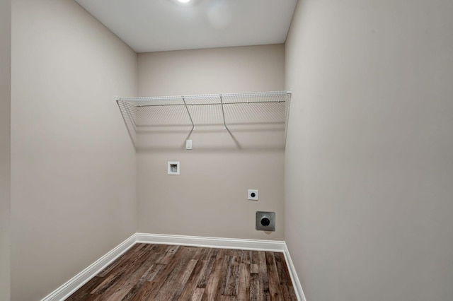 washroom with laundry area, electric dryer hookup, baseboards, and washer hookup