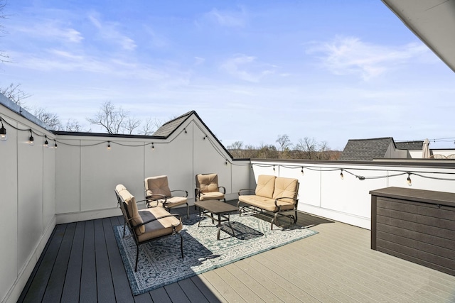 deck featuring outdoor lounge area