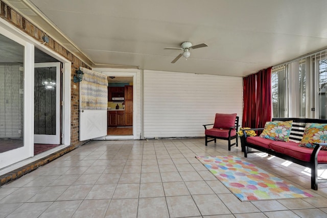 view of patio with ceiling fan