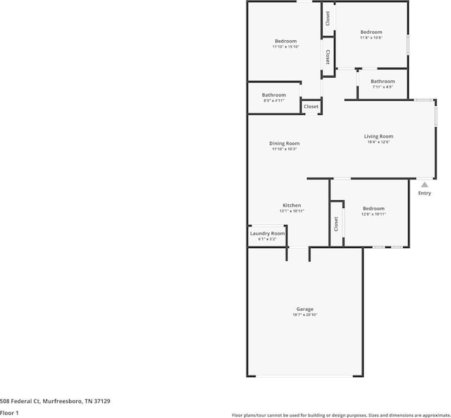 508 Federal Ct, Murfreesboro, TN 37129 - floor plan