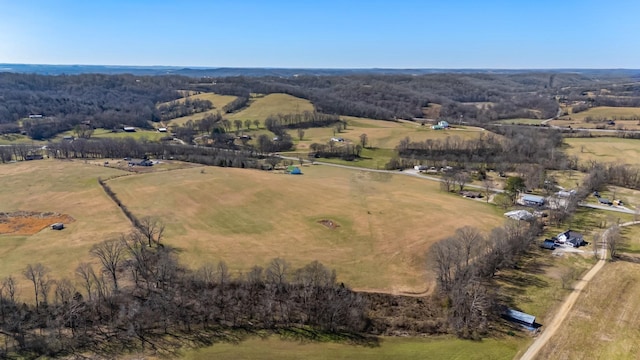 bird's eye view with a rural view