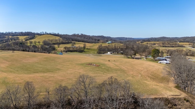 aerial view featuring a rural view