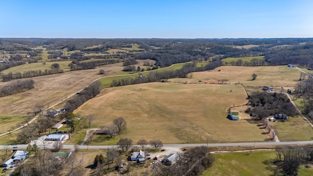 aerial view with a rural view