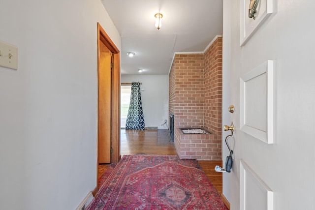 hallway featuring wood finished floors