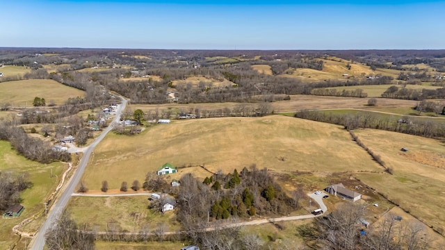 bird's eye view featuring a rural view