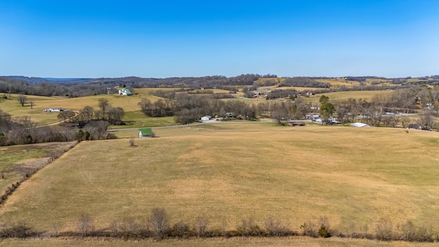 bird's eye view featuring a rural view