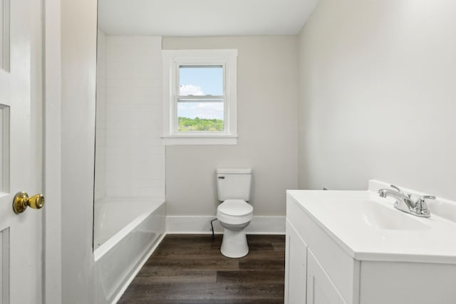 57 Young Branch Rd, Dixon Springs, TN 37057 - full bath with baseboards, wood finished floors, vanity, and toilet