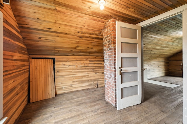 57 Young Branch Rd, Dixon Springs, TN 37057 - bonus room with wood ceiling, wood-type flooring, lofted ceiling, and wood walls