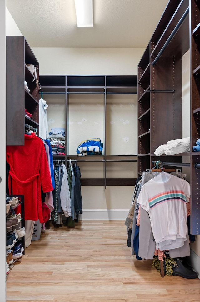 spacious closet featuring wood finished floors