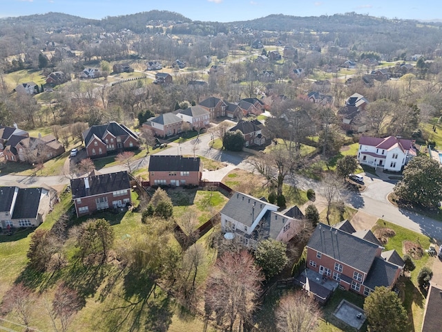 aerial view with a residential view