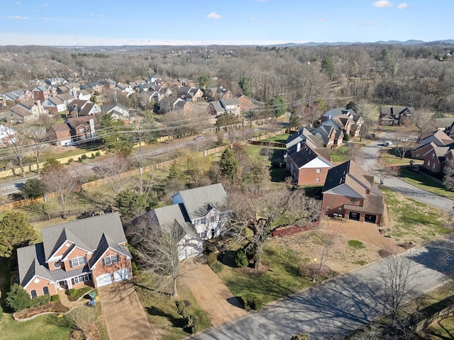 aerial view featuring a residential view