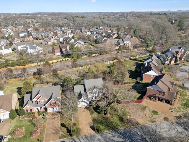 bird's eye view with a residential view