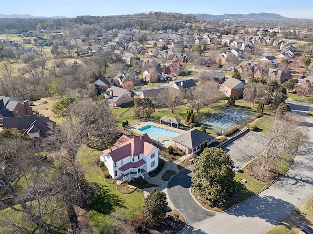 aerial view with a residential view