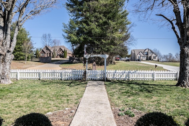 view of yard featuring fence