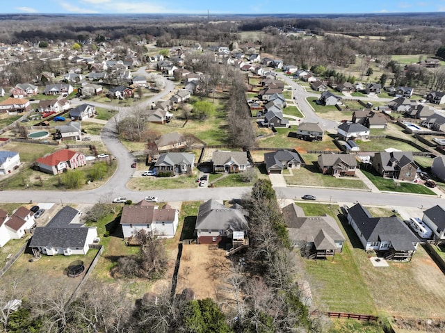 aerial view with a residential view