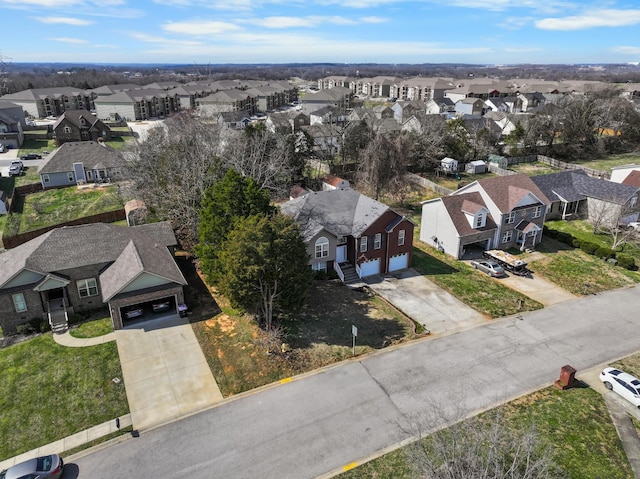 aerial view with a residential view