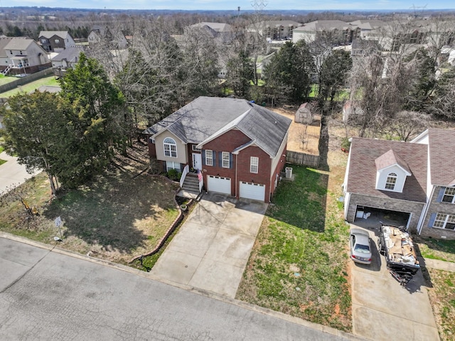 drone / aerial view with a residential view